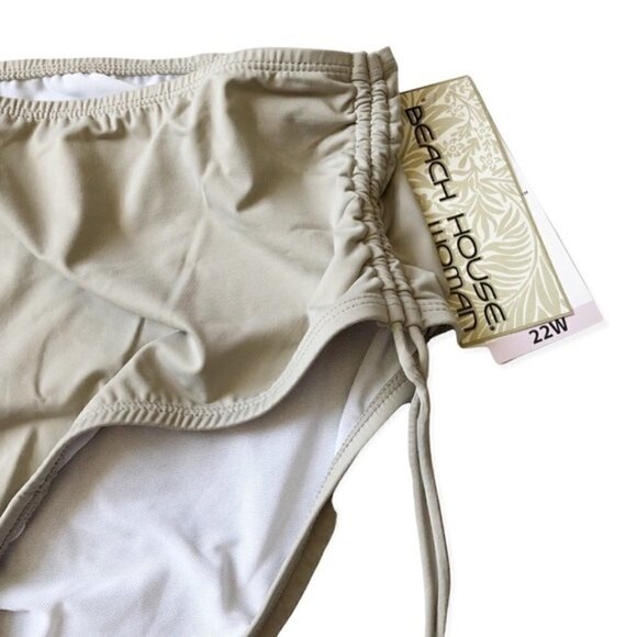 Beach House Bikini Bottoms Plus Size Khaki Side Tie 22W NWT - Picture 3 of 8